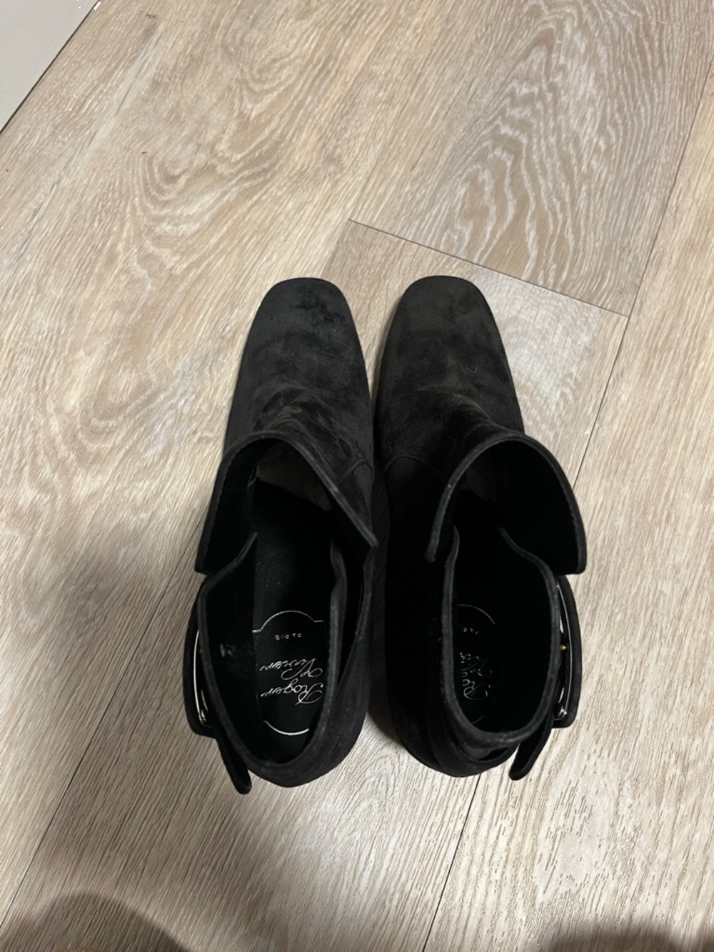 ROGER VIVIER Women's Leather Buckled Heeled Ankle Boots Black, Size 40 (US 10) - Picture 11 of 12